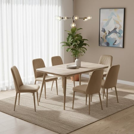 طاولة طعام خشب 6 كرسي