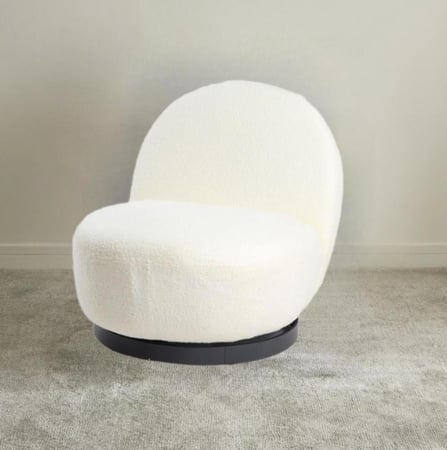 كرسي استرخاء دوار فاخر أبيض تصميم عصري أنيق