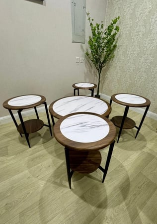 طقم طاولات خدمه 4+1 مقاس 100 سم