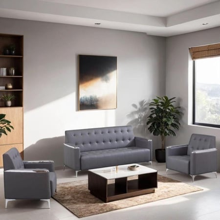 طقم كنب مكتبي مريح بخطوط أنيقة وألوان احترافية