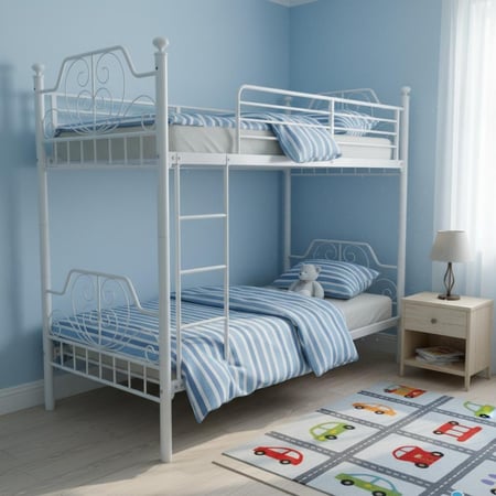 سرير ابيض 2دور بتصميم مميز وعصرى