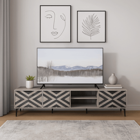 طاولة تلفاز فاخرة 200 سم بأربعة ألوان أنيقة