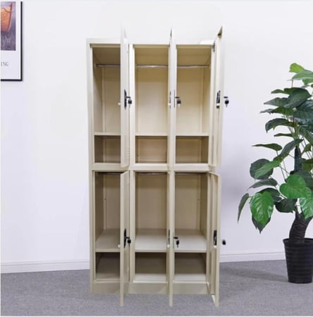 دولاب لوكـر حديد ٦ باب كبير لون بيج