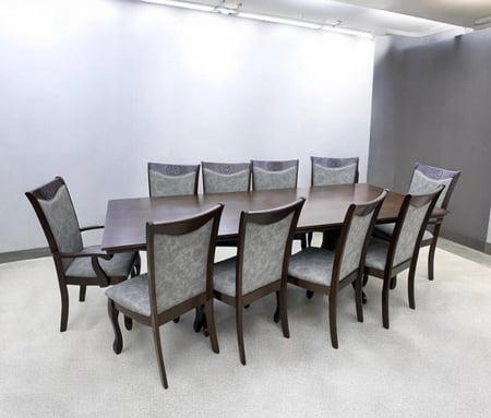 طاولة طعام خشبية ماليزية فاخرة وكلاسيكية 10 كرسي