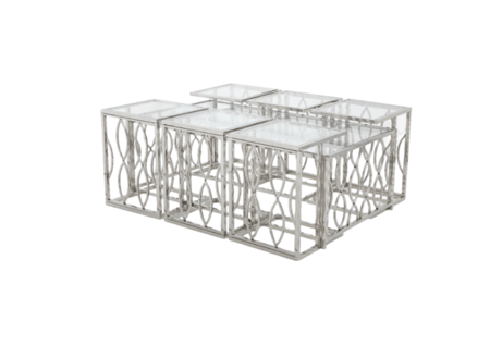 طقم خدمه استيل وزجاج 6+1