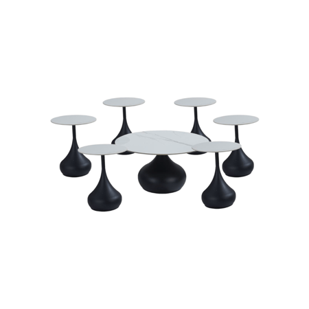 طقم طاولات خدمه سيراميك 7قطع بتصميم مبتكر