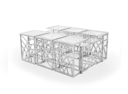 طقم خدمه استيل وزجاج 6+1