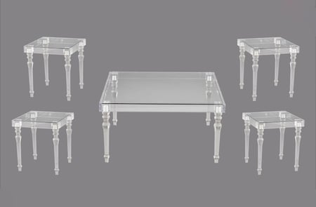 طقم شاى اكريلك مربع 4+1