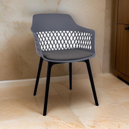 كرسي مفرد فايبر رمادي