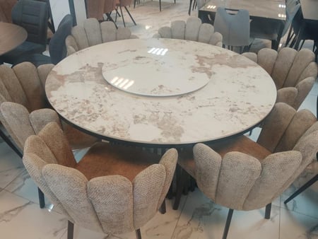 طاولة طعام دائري6 كرسي - فاخرة.