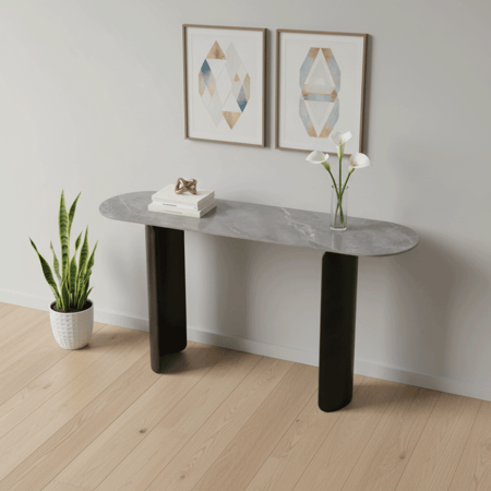 كنسول سيراميك لون رمادي