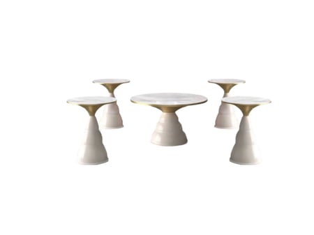 طقم طاولات خدمه سيراميك 4+1