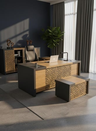 طقم مكتب مقاس 180 سم بتصميم عصري وأنيق