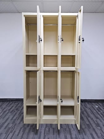 دولاب لوكـر حديد ٦ باب كبير لون بيج