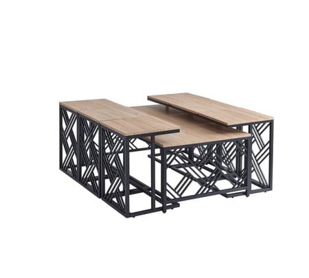 طقم طاولات متعدد الاستخدامات وعصري 7 قطع