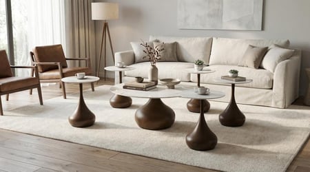 طقم طاولات خدمة سيراميك بتصميم عصري وأنيق