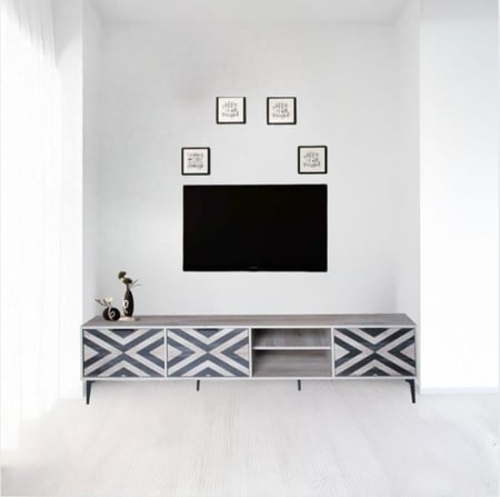 طاولة تلفاز فاخرة 200 سم بأربعة ألوان أنيقة