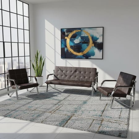 كنب مكتبي جلد 5اشخاص بشكل مميز