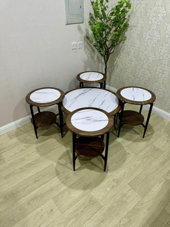 طقم طاولات خدمه 4+1 مقاس 100 سم