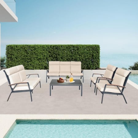 طقم كنب المنيوم 7شخص- تصميم عصري