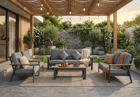 طقم جلوس خارجي فاخر لـ 7 أشخاص