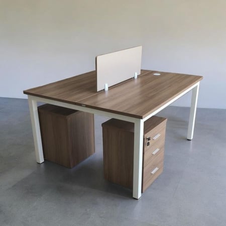 مكتب عمل مزدوج بتصميم عصري