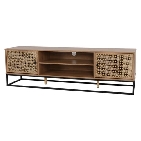 طاولة تليفزيون خشب مع قاعدة معدن مقاس 160