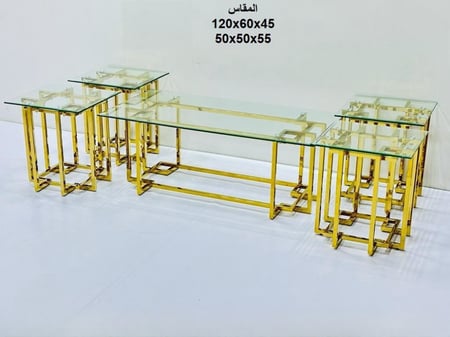 طقم خدمة ستيل ذهبي 4+1