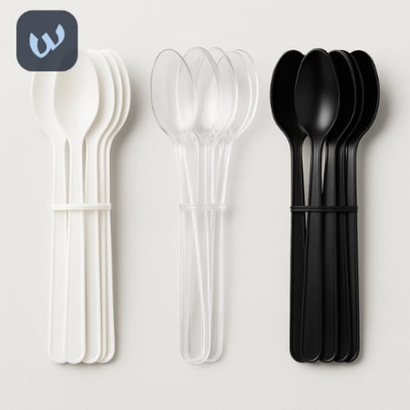 ملاعق بلاستيك بالجملة ملاعق بلاستيك بسعر الجملة ملاعق سوداء متجر سهل