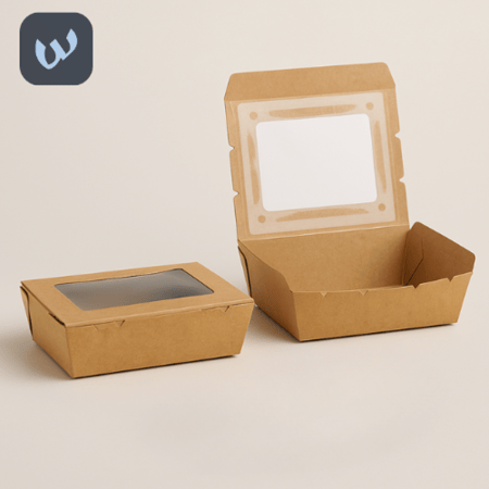 كرتون علب كرافت بغطاء شفاف - مقاسات متعددة بالجملة