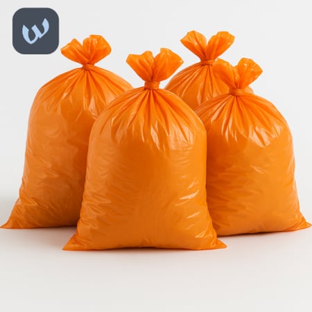 اكياس نفايات برتقالية اكياس ذبائح برتقاليه اكياس نفايات برتقالي جمله