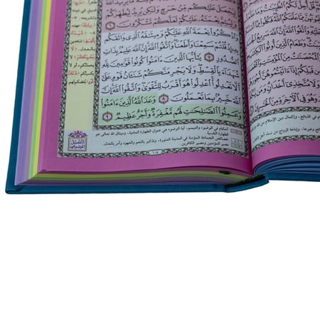 مصحف ملون - مع تفسير كلمات و التقسيم الموضوعي للأيات