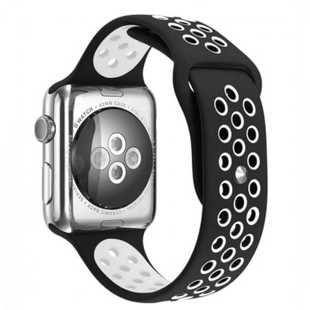 سير سوار ساعة ابل اسود ابيض Apple Watch Band 38mm