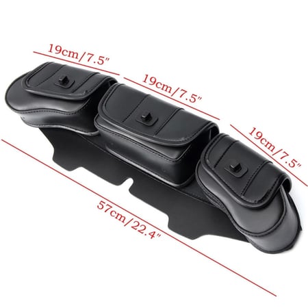 حقيبة للزجاج الامامي بثلاثة جيوب لدراجات هارلي تورينق ستريت قلايد الترا قلايد 1996-2013