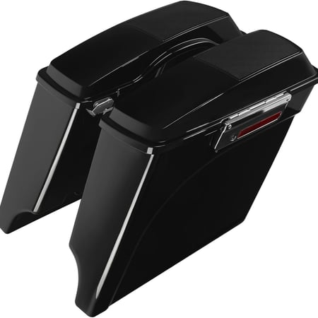 سدل باق اكستندد 5 انش اسود لامع اقفال كروم مع غطاء سبيكر لدراجات هارلي تورينق  1993-2013