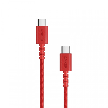 سلك شاحن انكر باورلاين سيلكت بلس من Type-C الى Type-C بطول 1.8 م - احمر