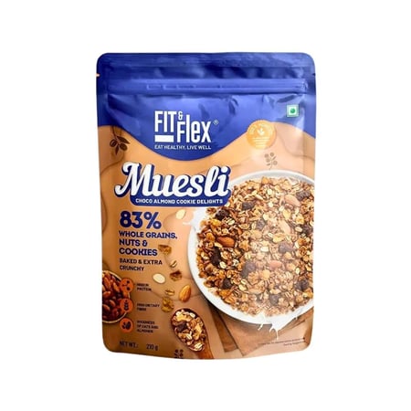 فيت آند فليكس ميوسلي Fit & Flex Muesli - بدون سكر مضاف 450 جم