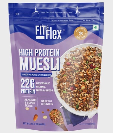 فيت آند فليكس ميوسلي Fit & Flex Muesli - بدون سكر مضاف 450 جم
