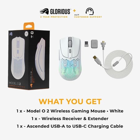 Glorious Model O 2 Wireless Matte White Gaming Mouse