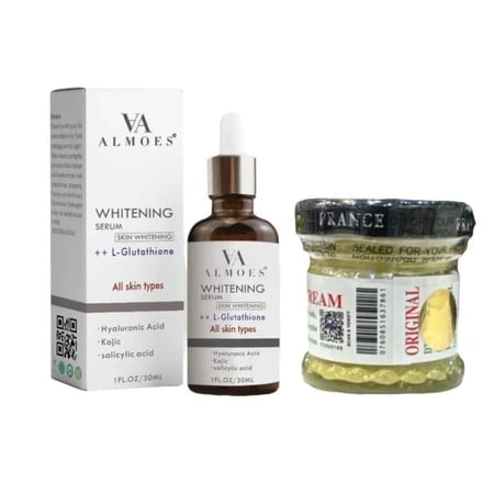 كريم دالفور و سيروم الموس خلطة التبييض والتفتيح وازالة التصبغات والبقع والكلف