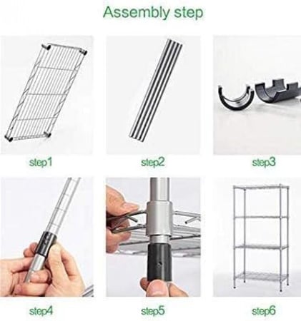 استاند رفوف كروم الارتفاع 200* العرض 150*العمق 60
