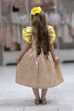 Celia Fancy dress yellow فستان سيليا فانسي اصفرّ