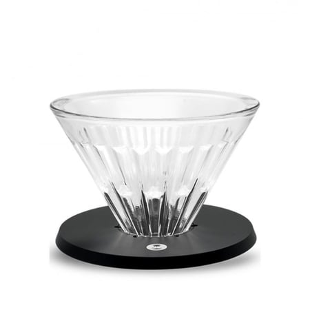 قمع V60 كرستال زجاج بقاعدة باللون الاسود 02 - تايمور | Timemore Crystal Eye Glass Metal Holder