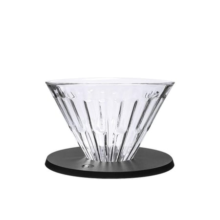 قمع V60 كرستال زجاج بقاعدة باللون الاسود 01 - تايمور |  Timemore Crystal Eye Glass Metal Holder