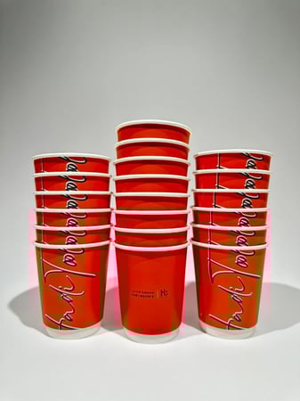 اكواب هادي الورقية لون البرتقالي  - 9 & 12 اونص