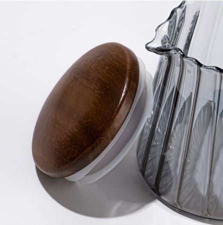 سيرفر V60 - زجاجي اسود داكن بغطا خشبي مقاس 01 - 02 | V60 Server Black