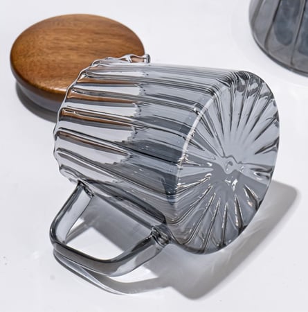 سيرفر V60 - زجاجي اسود داكن بغطا خشبي مقاس 01 - 02 | V60 Server Black