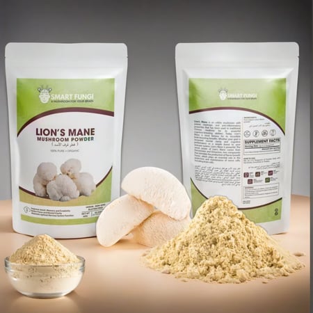 بودرة فطر عرف الأسد لتقوية الذاكرة و زيادة التركيز