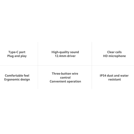 شاومي سماعة اذن بمنفذ Type-C سلكية BHR8930GL - اللون أسود