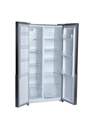 أماكس ، ثلاجة دولابي بابين ، مقاس 15 قدم ، 436 لتر ، رمادي ، م/ HSBS16AX